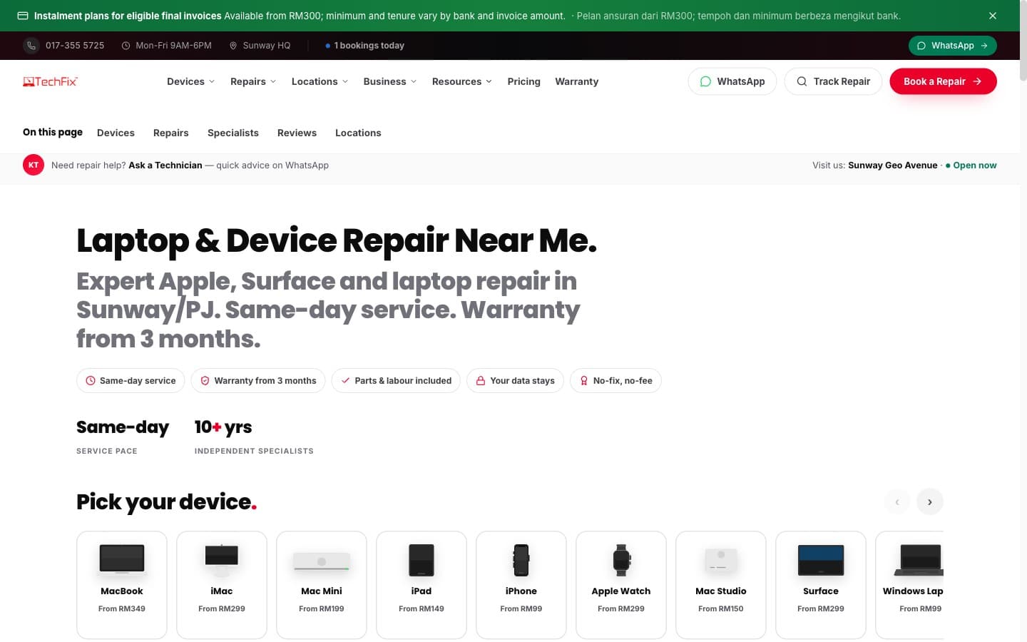 TechFix Malaysia production system